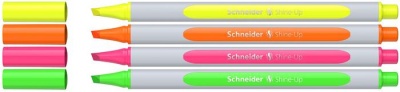 Szövegkiemelő toll készlet, 1-4 mm, SCHNEIDER "Shine-Up", 4 különböző szín