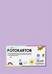 Dekorkarton, 2 oldalas, A4, 300 g, 50 lap, FOLIA, halvány orgonalila
