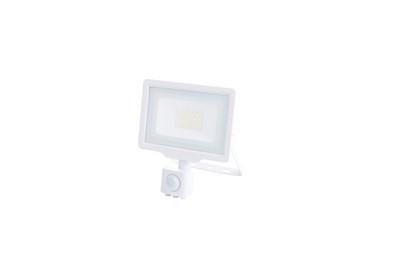 LED reflektor, 30W, SMD, fehér ház, 2400LM, 230V, 120° , 2700K - IP65 -szenzorral